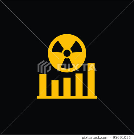 radiation level monitoring icon with a graph 95691035