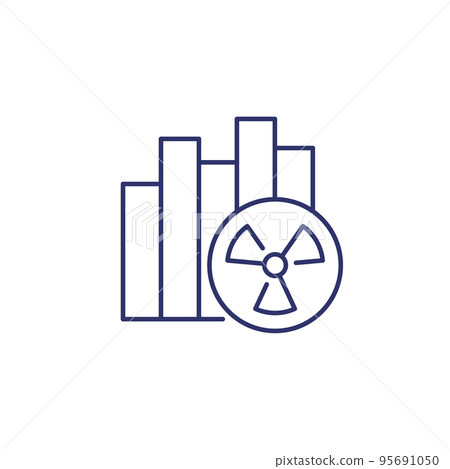 radiation level line icon with a graph radiation level line icon with a graph 95691050