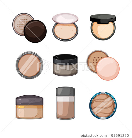powder cosmetic set cartoon vector illustration 95691250