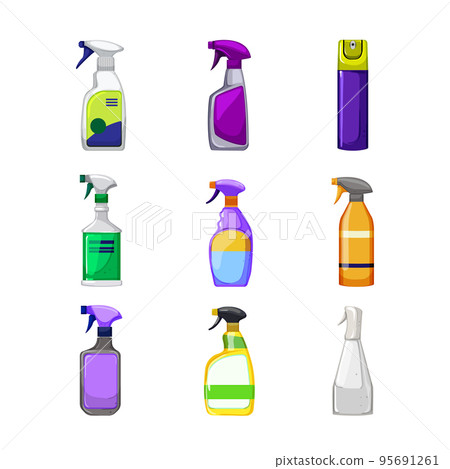 bathroom cleaner set cartoon vector illustration 95691261