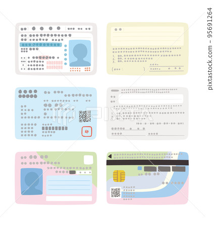 鬆散粗獷的手繪身份證套裝正反面 鬆散粗獷的手繪身份證套裝正反面 95691264