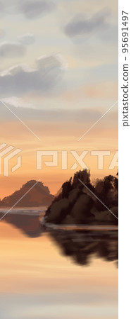 Landscape background. Abstract art template. Vector illustration. 95691497