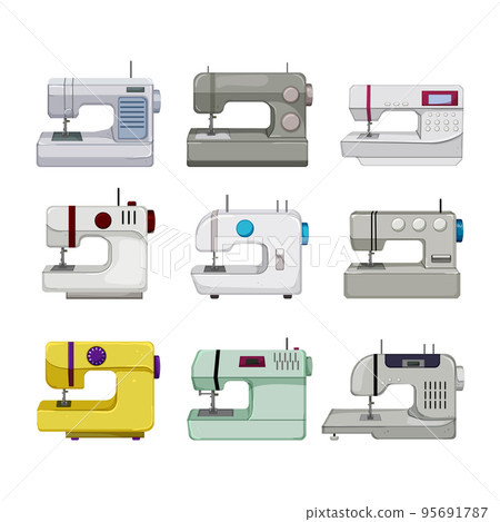 sew machine set cartoon vector illustration sew machine set cartoon vector illustration 95691787