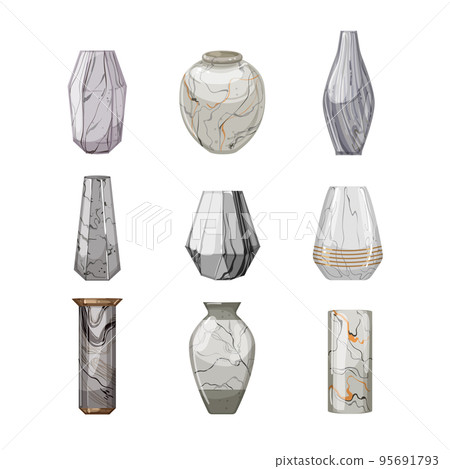 marble vase set cartoon vector illustration marble vase set cartoon vector illustration 95691793