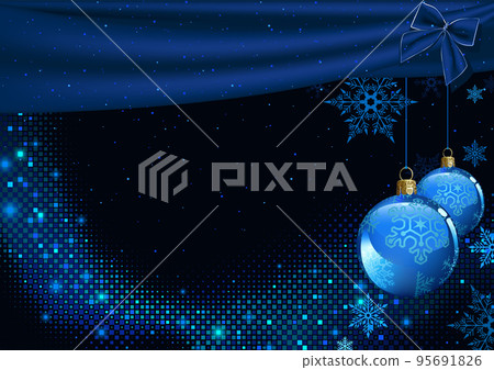 Dark Blue Christmas Background 95691826