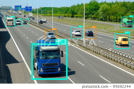 Traffic monitoring by AI, security system Traffic monitoring by AI, security system 95692244