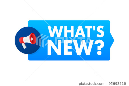 Whats new megaphone for promotion design. Speech bubble icon symbol. Vector illustration Whats new megaphone for promotion design. Speech bubble icon symbol. Vector illustration 95692316