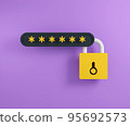 Password with lock 3d illustration. Protected password concept render for web. 95692573