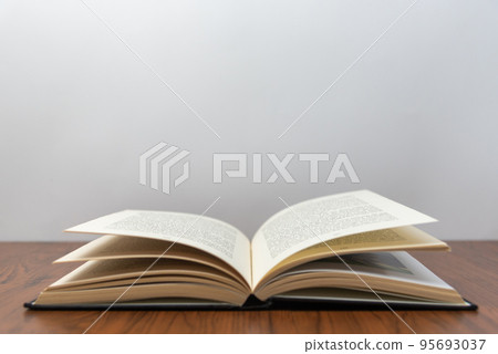 open book on desk education learning copy space. 95693037