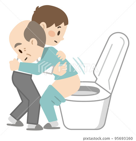 Young carer who helps toilet 95693160