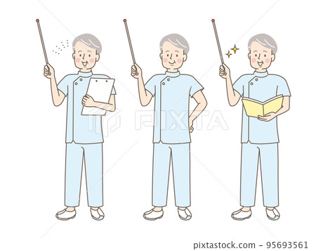 Senior doctor facial expression vector illustration material set 95693561
