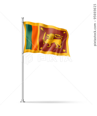Sri Lanka flag isolated on white 95693615