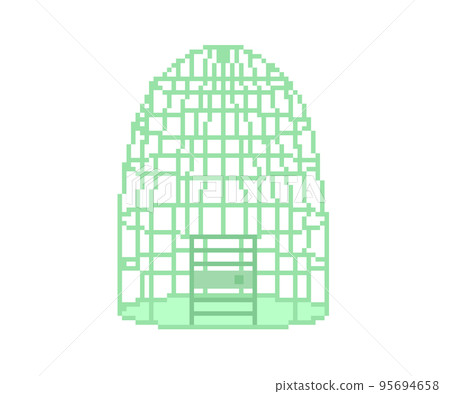 鳥籠_點圖（綠色） 95694658