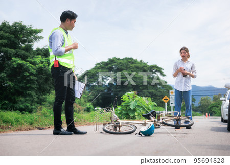 Accident on road. Concept for insurance claim. 95694828