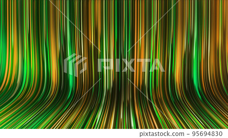 3D rendering of an abstract panoramic neon background with glowing rays 95694830