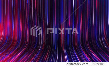 3D rendering of an abstract panoramic neon background with glowing rays 3D rendering of an abstract panoramic neon background with glowing rays 95694832