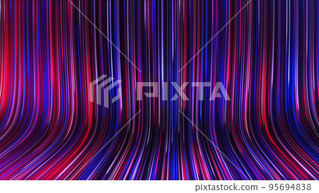 3D rendering of an abstract panoramic neon background with glowing rays 3D rendering of an abstract panoramic neon background with glowing rays 95694838