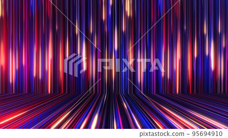 3D rendering of an abstract panoramic neon background with glowing rays 3D rendering of an abstract panoramic neon background with glowing rays 95694910