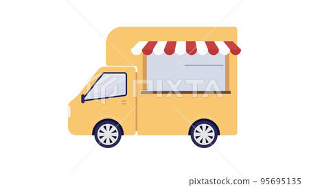 廚房車、餐飲車、餐車、移動銷售插畫素材 廚房車、餐飲車、餐車、移動銷售插畫素材 95695135