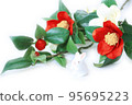 Rabbit figurine and camellia 95695223