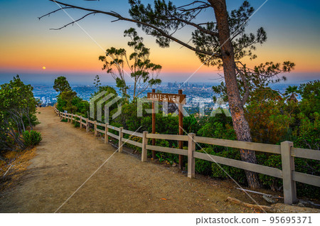 Los Angeles from Dante's View viewpoint in California photographed at sunset 95695371