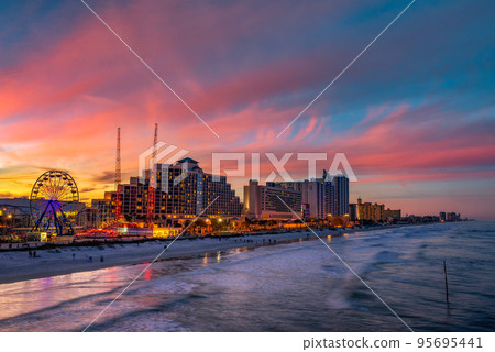 Colorful sunset above Daytona Beach, Florida Colorful sunset above Daytona Beach, Florida 95695441