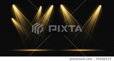 Set of vector spotlights. various forms of light. Stage spotlights. Light effects. Glow light effect. Vector illustration. 95696525