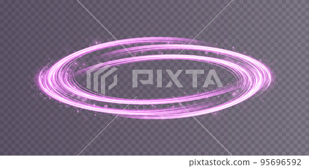 Abstract light lines of movement and speed with purple color