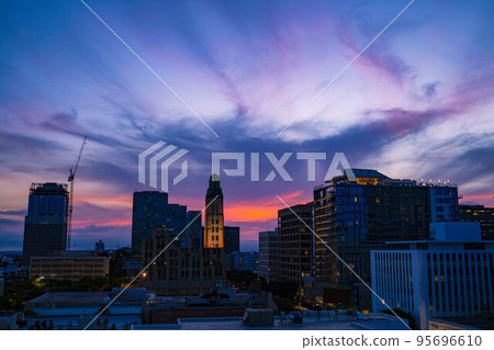 Dramatic sky over Koreatown Los Angeles 95696610