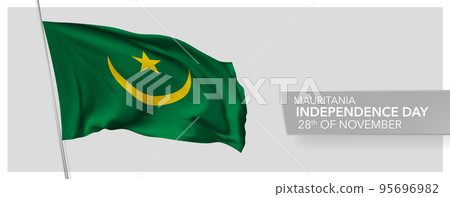 Mauritania happy independence day greeting card, banner vector illustration 95696982