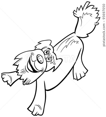 cartoon dog character looking up coloring page 95697050