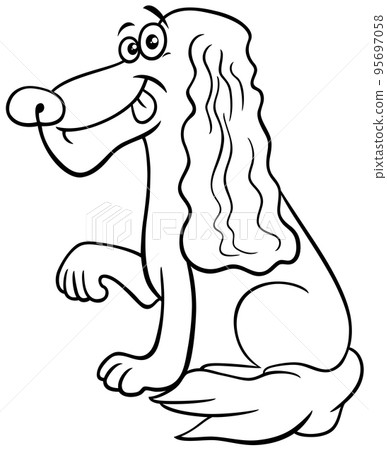 cartoon cocker spaniel dog character coloring page 95697058