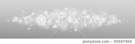 Shining bokeh isolated on transparent background. Light isolated lights. Transparent blurry shapes. Abstract light effect. Vector illustration. 95697404