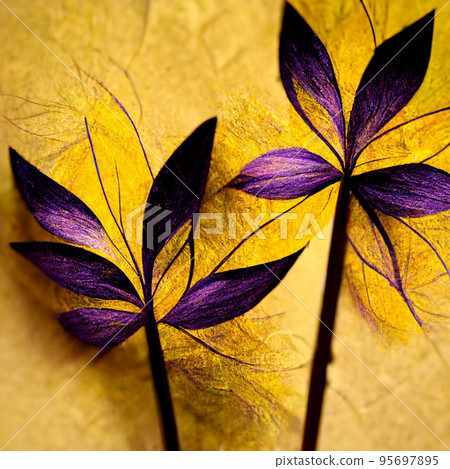Purple and yellow abstract flower Illustration. Purple and yellow abstract flower Illustration. 95697895