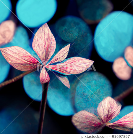Blue and pink abstract flower Illustration. Blue and pink abstract flower Illustration. 95697897