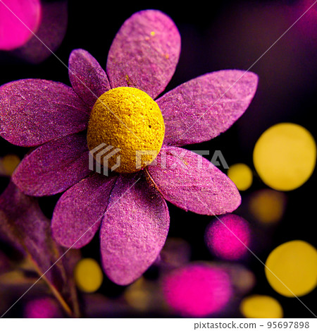 Purple, pink and yellow abstract flower Illustration. Purple, pink and yellow abstract flower Illustration. 95697898