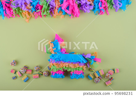 Traditional Mexican pinata in shape of donkey 95698231