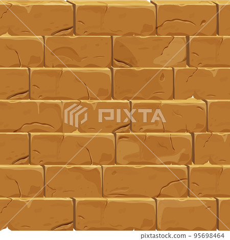 Stone wall from bricks, rock, game background medieval in cartoon style, seamless textured surface. Ui game asset, road or floor material Stone wall from bricks, rock, game background medieval in cartoon style, seamless textured surface. Ui game asset, road or floor material 95698464