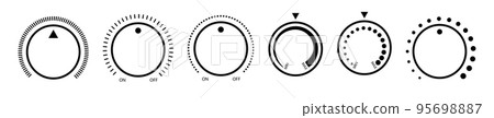 Adjustment dial. Rotary dials with round scale volume level knob and round controller 95698887