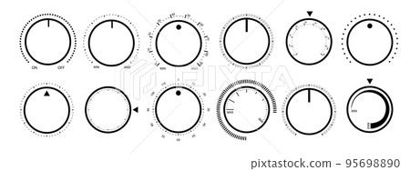 Round scale and controller volume level knob with 95698890