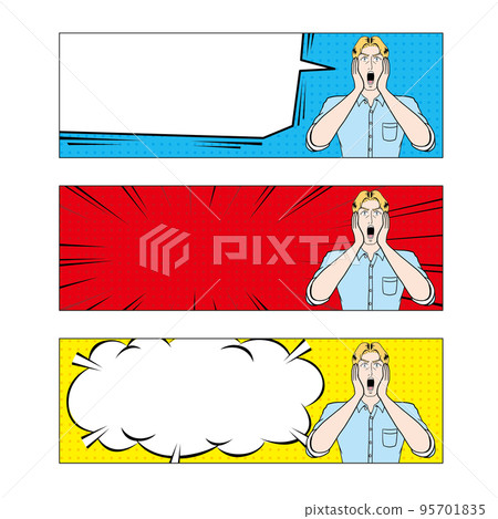 驚訝的高加索美國漫畫風格 95701835