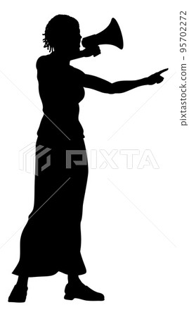 Protest Rally March Megaphone Silhouette Person 95702272