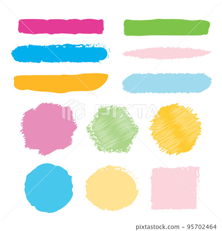 Set of label doodle abstract scribble. Design element for template, book cover, poster, wallpaper. Vector illustration Set of label doodle abstract scribble. Design element for template, book cover, poster, wallpaper. Vector illustration 95702464