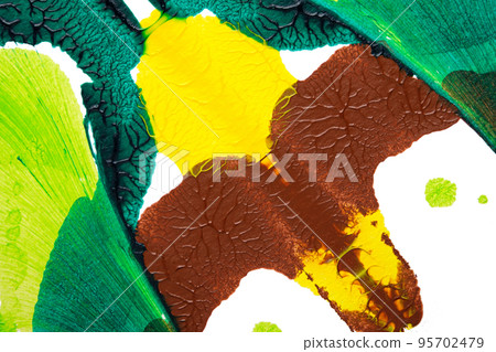 green yellow and brown abstract acrylic painting color texture on white paper background by using rorschach inkblot method green yellow and brown abstract acrylic painting color texture on white paper background by using rorschach inkblot method 95702479
