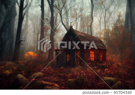 Spooky house or witch hut Spooky house or witch hut 95704380