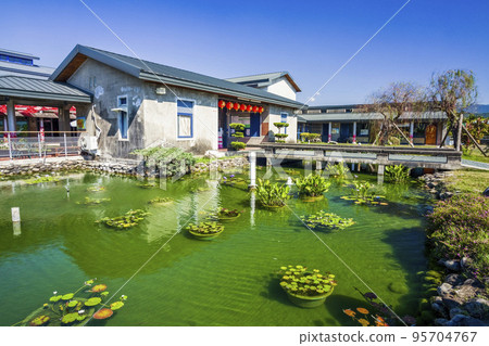 The architectural landscape of Meinong Hakka Cultural Museum in Kaohsiung, Taiwan. It is one of the famous attractions in Kaohsiung. 95704767