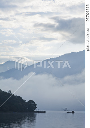 The scenery of Sun Moon Lake in the morning, it's a famous attraction in Nantou, Taiwan. The scenery of Sun Moon Lake in the morning, it's a famous attraction in Nantou, Taiwan. 95704813