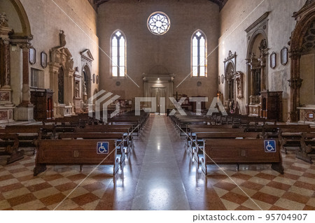 A medieval church. Streets of Verona, Veneto, Italy 95704907