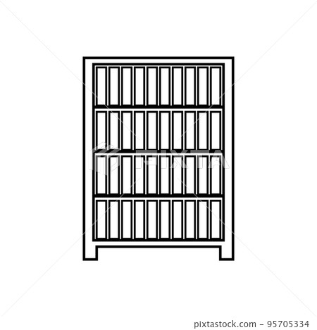 Bookcase icon on white. 95705334