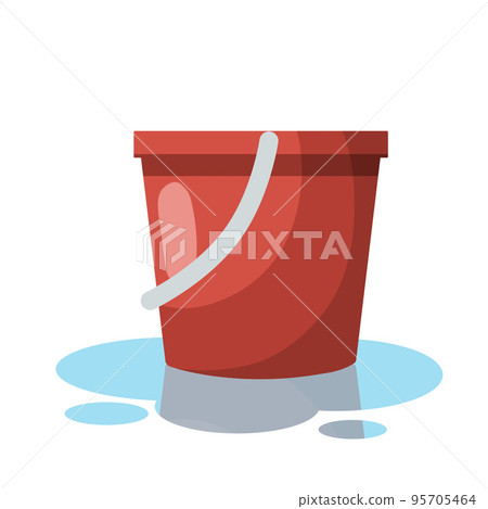 Bucket. Element of cleaning house. object with handle. 95705464